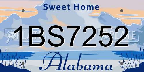 1BS7252 Alabama License Plate