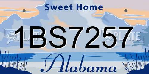 1BS7257 Alabama License Plate