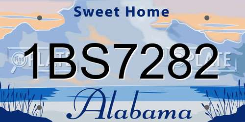1BS7282 Alabama License Plate