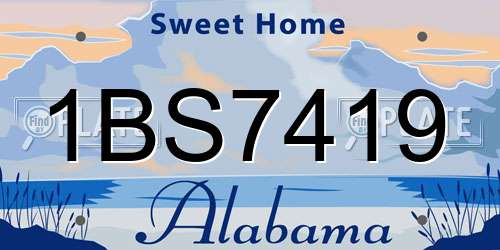 1BS7419 Alabama License Plate