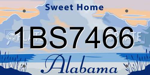 1BS7466 Alabama License Plate
