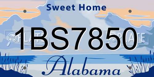 1BS7850 Alabama License Plate