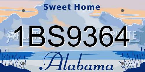 1BS9364 Alabama License Plate