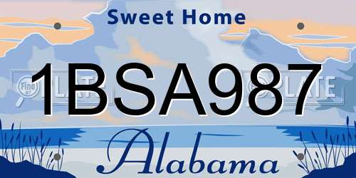 1BSA987 Alabama License Plate