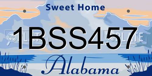 1BSS457 Alabama License Plate