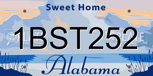 1BST252 Alabama License Plate