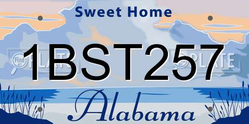 1BST257 Alabama License Plate