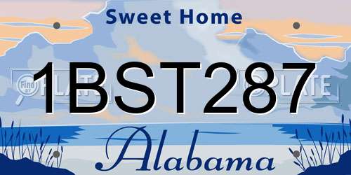 1BST287 Alabama License Plate