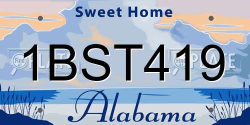 1BST419 Alabama License Plate