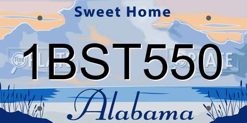 1BST550 Alabama License Plate