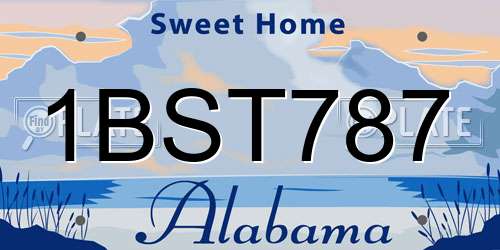 1BST787 Alabama License Plate