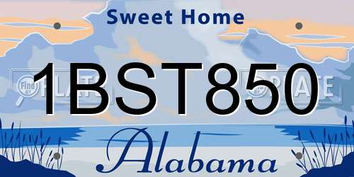 1BST850 Alabama License Plate