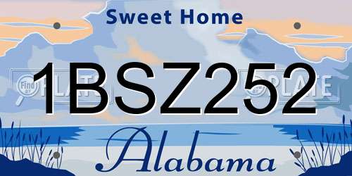 1BSZ252 Alabama License Plate