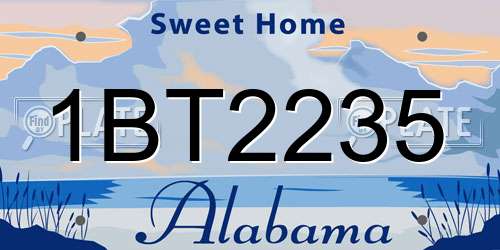 1BT2235 Alabama License Plate