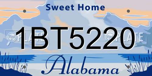 1BT5220 Alabama License Plate