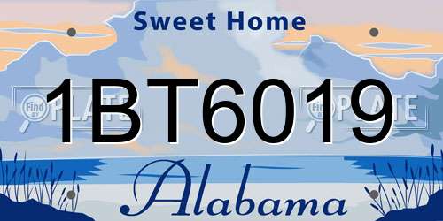 1BT6019 Alabama License Plate