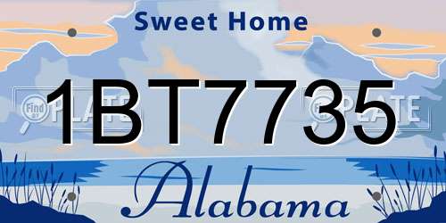 1BT7735 Alabama License Plate