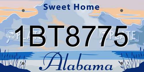 1BT8775 Alabama License Plate