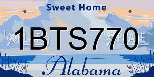 1BTS770 Alabama License Plate