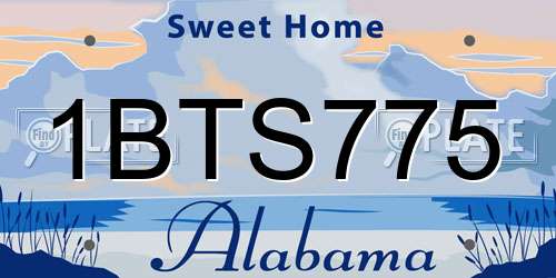 1BTS775 Alabama License Plate