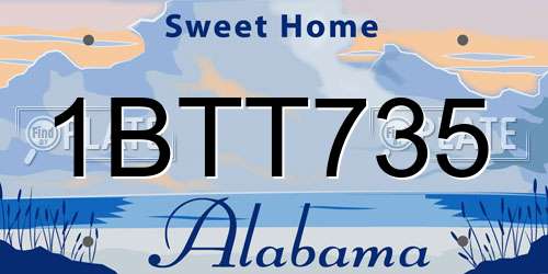 1BTT735 Alabama License Plate