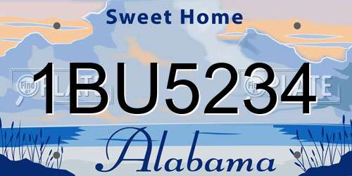1BU5234 Alabama License Plate