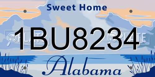 1BU8234 Alabama License Plate