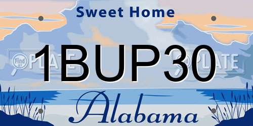 1BUP30 Alabama License Plate