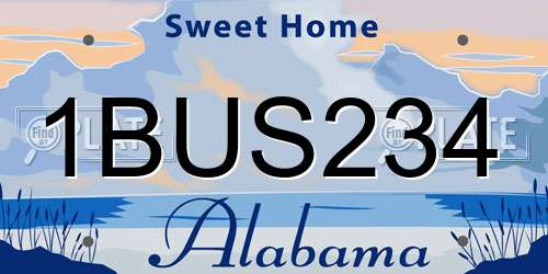 1BUS234 Alabama License Plate