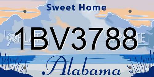 1BV3788 Alabama License Plate