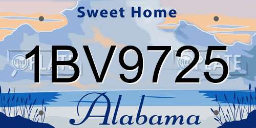 1BV9725 Alabama License Plate