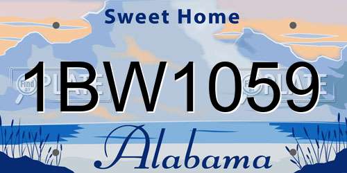 1BW1059 Alabama License Plate