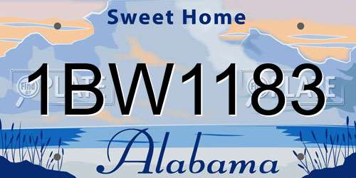 1BW1183 Alabama License Plate