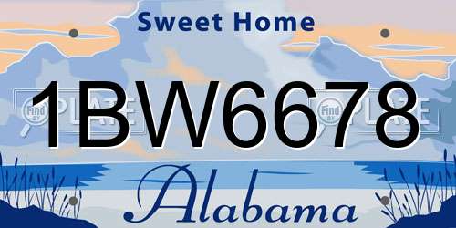 1BW6678 Alabama License Plate
