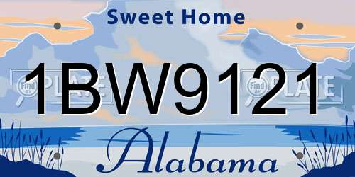 1BW9121 Alabama License Plate