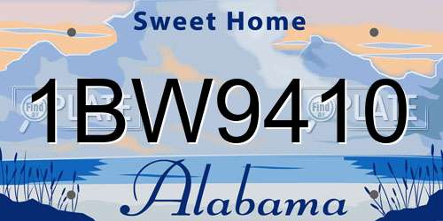 1BW9410 Alabama License Plate