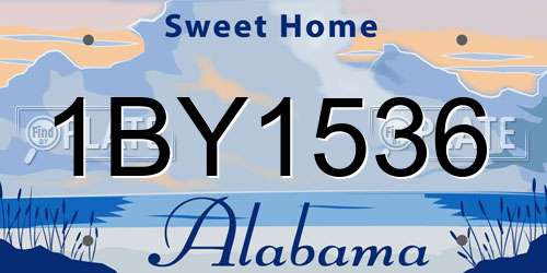 1BY1536 Alabama License Plate