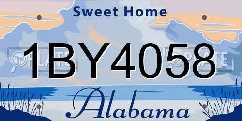 1BY4058 Alabama License Plate