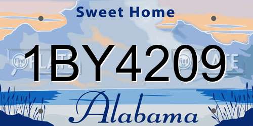 1BY4209 Alabama License Plate