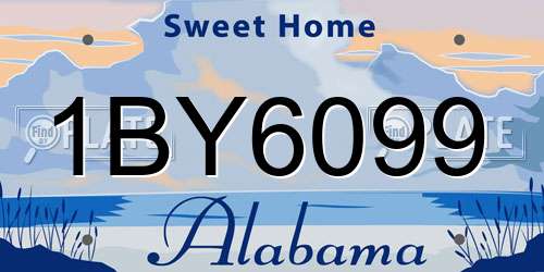 1BY6099 Alabama License Plate