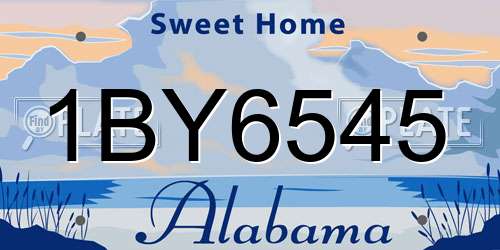 1BY6545 Alabama License Plate