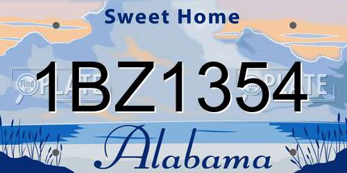 1BZ1354 Alabama License Plate