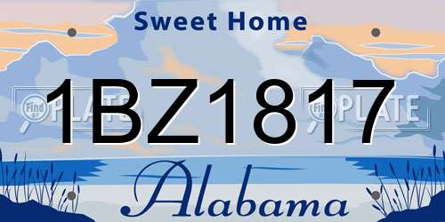 1BZ1817 Alabama License Plate