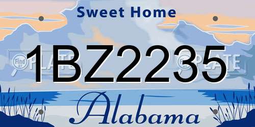 1BZ2235 Alabama License Plate
