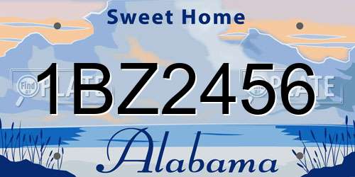 1BZ2456 Alabama License Plate