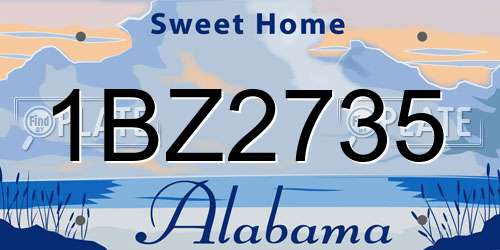 1BZ2735 Alabama License Plate