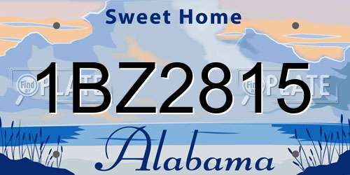 1BZ2815 Alabama License Plate