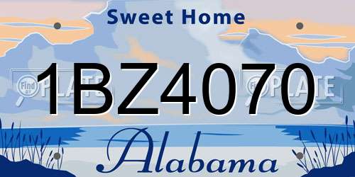 1BZ4070 Alabama License Plate
