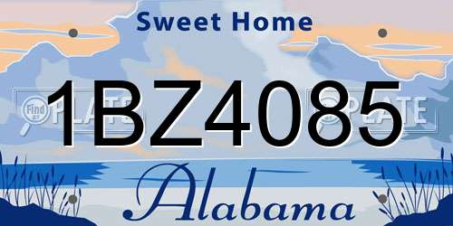 1BZ4085 Alabama License Plate