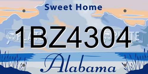1BZ4304 Alabama License Plate